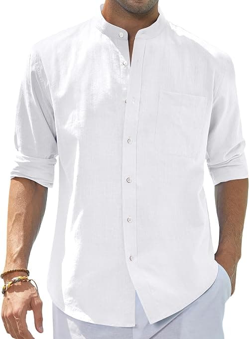 J.VER mens Mmcxll-linen Shirt Button Down Shirt (pack of 1) على Amazon.ae - متتبع الأسعار