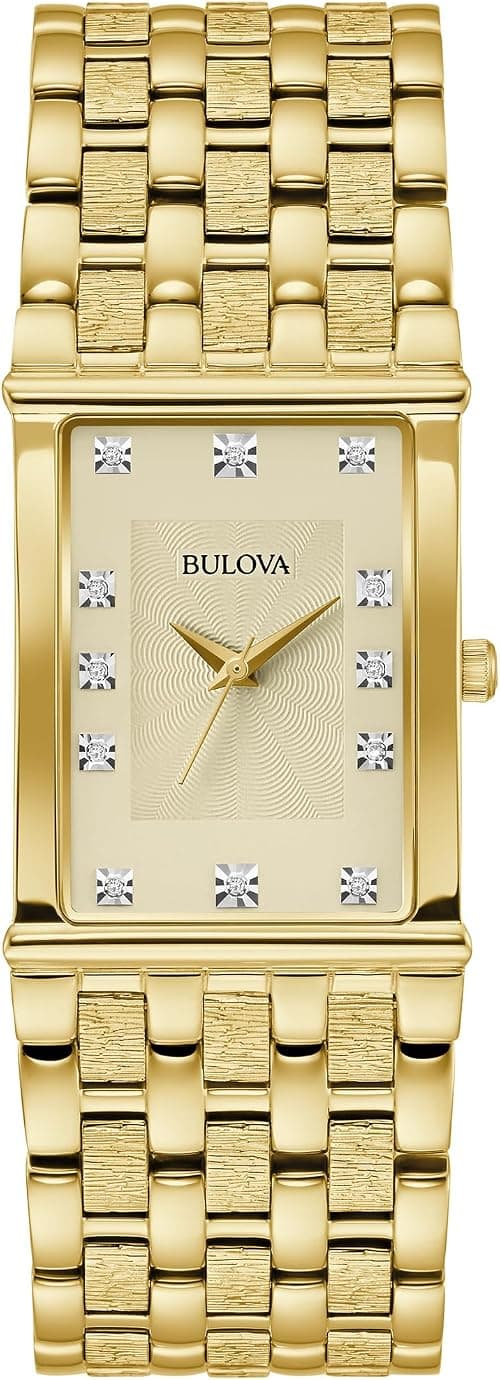 Bulova Classic Quartz Men's Watch, Stainless Steel, Gold Tone, Diamond on Amazon.ae - Price Tracker