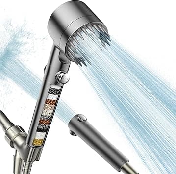 Filtered Shower Head with Handheld, High Pressure Water Flow and Multiple Spray Modes Shower Head with Filter, Power Wash for Hard Water, Showerhead with ON/OFF Switch for Pets Bath - Amazon.ae Price Tracker