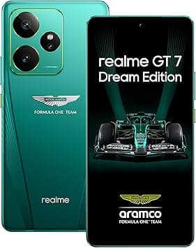 Realme GT 7 Dream Edition 5G (Aston Martin Green, 16GB+512GB) | Dimensity 9400e | 7000mAh Battery | 120W Charge | 4K 120FPS AI Camera | Co-Designed with Aston Martin F1 on Amazon.ae - Price Tracker