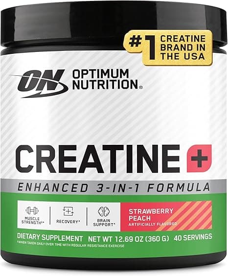 Optimum Nutrition Creatine Monohydrate Plus Powder, Strawberry Peach Flavored Creatine Performance Blend, with Electrolytes for Hydration, Added Vitamins, 40 Servings, 360 Grams (Packaging May Vary) on Amazon.ae - Price Tracker