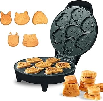 Waffle Maker Machine Mini Electric Breakfast Pancake Maker Non Stick Kitchen Appliances Similar To Donut Or Sandwich Makers For Desserts Snacks Parties For Kids & Family, 1200 Watts, Multicolor on Amazon.ae - Price Tracker