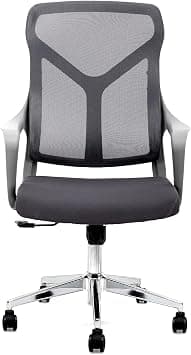 Multi Home Furniture Grey Office Chair – Ergonomic Chair with Lumbar Support & Adjustable Height, Fixed Armrests, 130° Tilt & Recline, 360° Swivel Desk Chair, Computer Chair, Office Chair for Home on Amazon.ae - Price Tracker