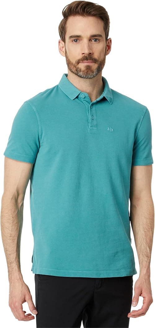 A｜X ARMANI EXCHANGE mens Regular Fit Solid Colored Sun Washed Pique Polo Polo Shirt on Amazon.ae - Price Tracker