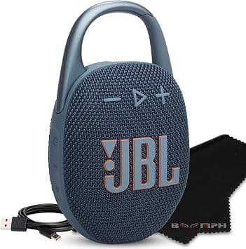 JBL مكبر صوت بلوتوث محمول كليب 5، مقاوم للماء والغبار بتصنيف IP67، بطارية طويلة الامد - ازرق - حل قماشي شامل للاداء الفائق لتجربة الصوت اثناء التنقل - دليلك لأفضل العروض