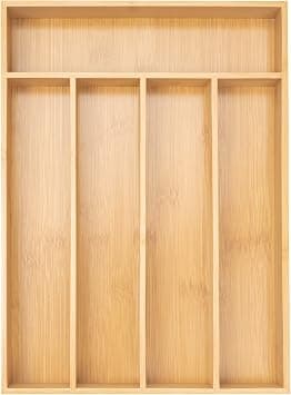 Besilord Silverware Organizer Bamboo Kitchen Drawer Organizer Utensil Organizer Silverware Holder Cutlery Organizer in Drawer Flatware Organizer Tray على Amazon.ae - متتبع الأسعار