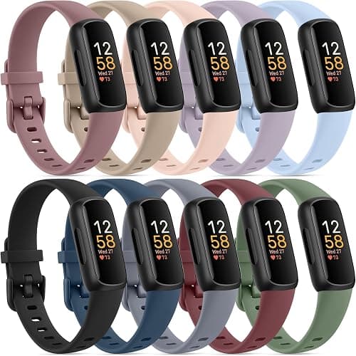 10 Pack Bands for Fitbit Inspire 3 Bands for Women Men, Soft Silicone Bands Adjustable Sport Replacement Straps for Fitbit Inspire 3 Fitness Tracker على Amazon.ae - متتبع الأسعار