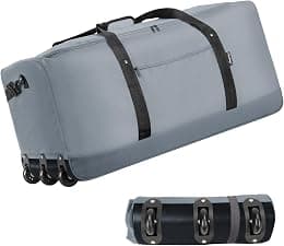 Finnhomy 120L Foldable Rolling Duffel Bag with 3 Wheels, Light Weight Travel Duffel bag with Large Loading Capacity, 32 inch Rolling Duffel bag with Shoulder Strap for Travel Camping Sports - Best Deal Finder