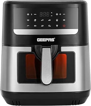 Geepas Double Heating Digital Air Fryer GAF37544| 2150W, 9.2L Capacity | Oil-Free Cooking, 9 Preset Programs | Touch Control Panel, Timer & Temperature Control, Non-Stick Basket on Amazon.ae - Price Tracker