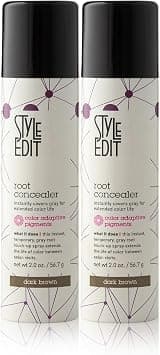 STYLE EDIT Root Concealer Touch Up Spray (Multiple Colors) - Instantly Covers Greys And Roots - Professional Salon Quality Grays Cover Up Hair Products for Women Dark Brown 2 Ounce (Pack of 2) on Amazon.ae - Price Tracker