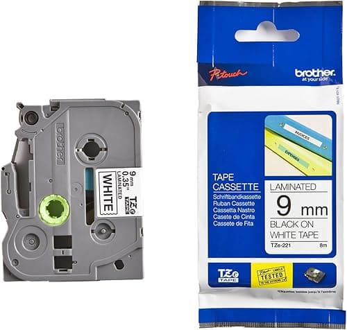 BROTHER Genuine Tze-221 9Mm Standard Laminated Label Tape Replacement For Brother Label Printers, Black On White on Amazon.ae - Price Tracker