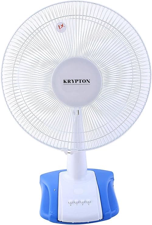 Krypton 60W 16-Inch Table Fan - 3 Speed Settings with Oscillating/Rotating and Static Feature - Electric Portable Desktop Cooling Fan for Desk Home or Office Use على Amazon.ae - متتبع الأسعار