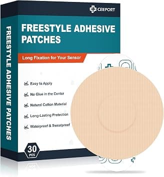 Ceeport 30 Pack Freestyle Adhesive Patches, Sensor Covers Intended for Freestyle Libre 2/3-Enlite-Medtronic Guardian, CGM Sensor Patches, No Glue in The Center, Long Fixation for Your Sensor(Tan) على Amazon.ae - متتبع الأسعار