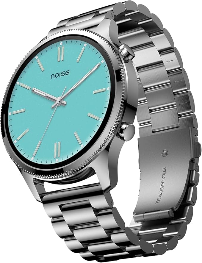 Noise Halo Plus Metallic Smartwatch, 1.46' AMOLED, Stainless Steel Straps, BT Calling, 100+ Watchfaces, 100+ Sport Modes, Multi Health Trackers, Water &amp; Dust Resistant, 1 Year Warranty (Elite Silver) on Amazon.ae - Price Tracker