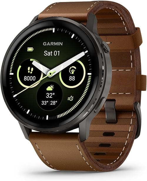 GARMIN Venu 4-45mm, Brown Leather | AMOLED GPS Smartwatch with Up to 12 Days of Battery Life | Advanced Health & Fitness Features | Bright LED Flashlight, Advanced Sleep Tracking على Amazon.ae - متتبع الأسعار