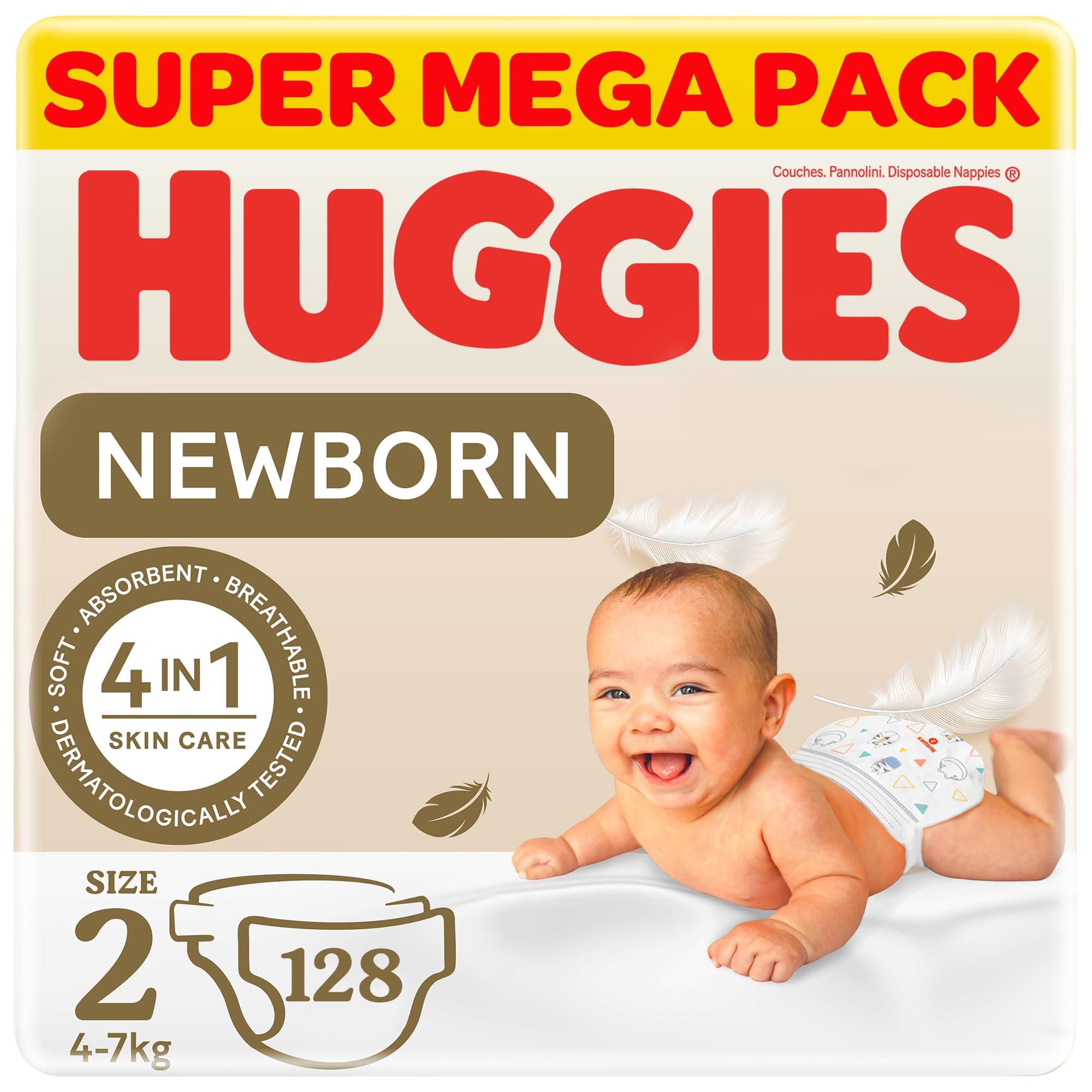 Huggies Extra Care Newborn Baby Diapers, Size 2 (4-7 kg), Twin Jumbo Pack, 128 Diapers on Amazon.ae - Price Tracker