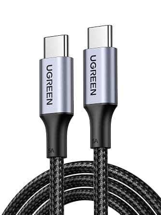 UGREEN Type C Cable 2M, 100W Laptop Compatible USB C Fast Charging Cable | 100W laptop&phones fast charging, high speed data transfer,Durable nylon braided usb c cable,Aluminum Alloy - متتبع أسعار Amazon.sa
