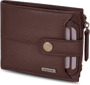 RIGOHILL Doger Brown Mens Leather Wallet | Genuine Leather Wallet with RFID Blocking | Gift Set for Men على Amazon.ae - متتبع الأسعار
