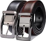 Belts for Men Reversible Leather 1.25” Waist Strap Fashion Dress Buckle Beltox - Best Deal Finder