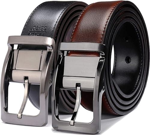 Belts for Men Reversible Leather 1.25” Waist Strap Fashion Dress Buckle Beltox on Amazon.ae - Price Tracker