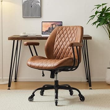 YFO Home Office Desk Chair Office Rubber Chair Casters Ergonomic Computer Chair with Lumbar Support Adjustable Height Rolling Swivel Chair Executive Task Armrests Chair, Brown Leather on Amazon.ae - Price Tracker