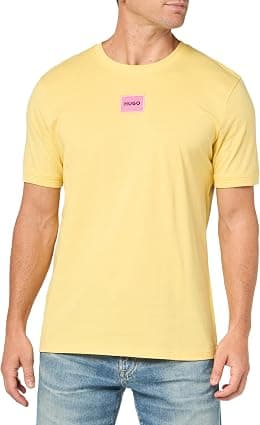 Hugo Boss mens Ribbed Crew Neck Regular Fit Center Logo T-shirt T-Shirt - Best Deal Finder
