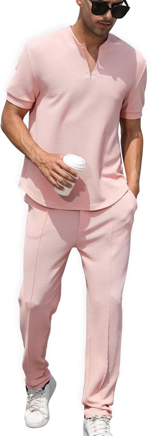 FZNHQL - Men's 2-Piece Tracksuit Set, Casual Athletic Style, Short and Long Sleeves on Amazon.ae - Price Tracker