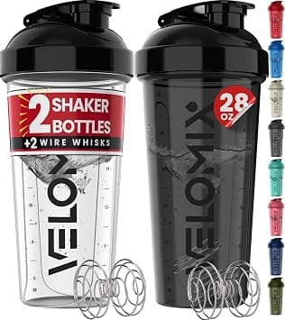 2 Pack- 28 oz Protein Shaker Bottles for Protein Mixes - 2x Wire Whisk | Leak Proof Shaker Cups for Protein Shakes | Gym Protein Shaker Bottle Pack | Shakers for Protein Shakes على Amazon.ae - متتبع الأسعار