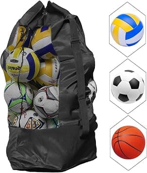 Extra Large Waterproof Mesh Ball Bag - Heavy Duty Shoulder Bag With Drawstring for Football, Basketball, Volleyball, Soccer, Rugby - Holds 15 Balls على Amazon.ae - متتبع الأسعار