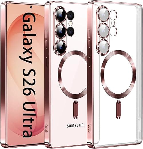 for Samsung Galaxy S26 Ultra Case, Magnetic Case Built-in Camera Lens Protector S26 Ultra Cover Slim TPU Protective Phone Case for Galaxy S26 Ultra 6.9 inch (Pink, S26 Ultra 6.9 inch) on Amazon.ae - Price Tracker