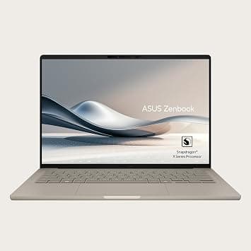 ASUS Zenbook 14 OLED WUXGA (1920 x 1200) UX3407QA-QD180W, Qualcomm Hexagon NPU up to 45 TOPS, 16GB DDR5 RAM, 1TB M.2 SSD, FHD camera, AR-EN backlit key, beige, 0.99 kg, sleeve, 65W charging on Amazon.ae - Price Tracker