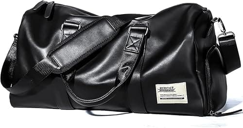 Gym Duffle Bag Waterproof Leather Large Sports Bags Travel Duffel Bags with Shoes Compartment Wet Bag Weekender Overnight Bag Men Women on Amazon.ae - Price Tracker