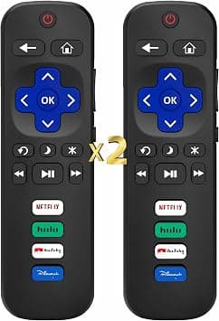 Compatible with Roku TV Remote Control Replacement (2 Pack) – for TCL, Hisense, Sharp, Onn, Element, RCA Roku Smart TV Series (No Voice, Not for Roku Stick/Box) – 1 Year Warranty - متتبع أسعار Amazon.sa
