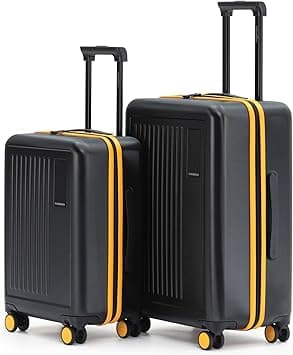 MOKOBARA The Transit Set of 2 Luggage | Cabin & Medium | Polycarbonate Hard Sided Suitcases with 8 Silent Ninja Wheels – Money Moves Sunray 2.0 (Black & Yellow) on Amazon.ae - Price Tracker
