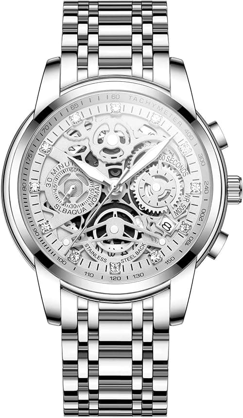 NEKTOM Watches for Men with Stainless Steel, Quartz Analog Watch with Date, Luxury Minimalist Dress Mens Watches, Chronograph Watch, 3ATM Waterproof, Black Wristwatch, Gifts for Men on Amazon.ae - Price Tracker