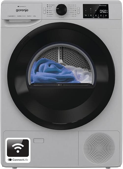 Gorenje DPNE92GNLWA 9kg Heat Pump Dryer, A++ Energy Rating, WaveActive Drum, ConnectLife DrySync, Anti-Crease Function on Amazon.ae - Price Tracker