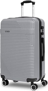 Parajohn Bravo Series 1 Piece Durable Lightweight Medium 24 inches Carrying 20KG Material-ABS 8 Wheels Hardsided Travel Suitcase - Silver on Amazon.ae - Price Tracker