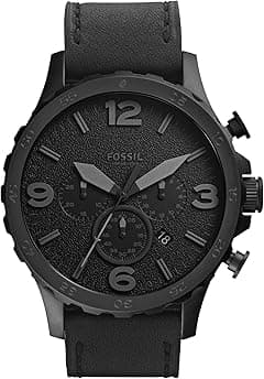 Fossil Nate Men's Watch with Oversized Chronograph Watch Dial and Stainless Steel or Leather Band - Amazon.ae Price Tracker