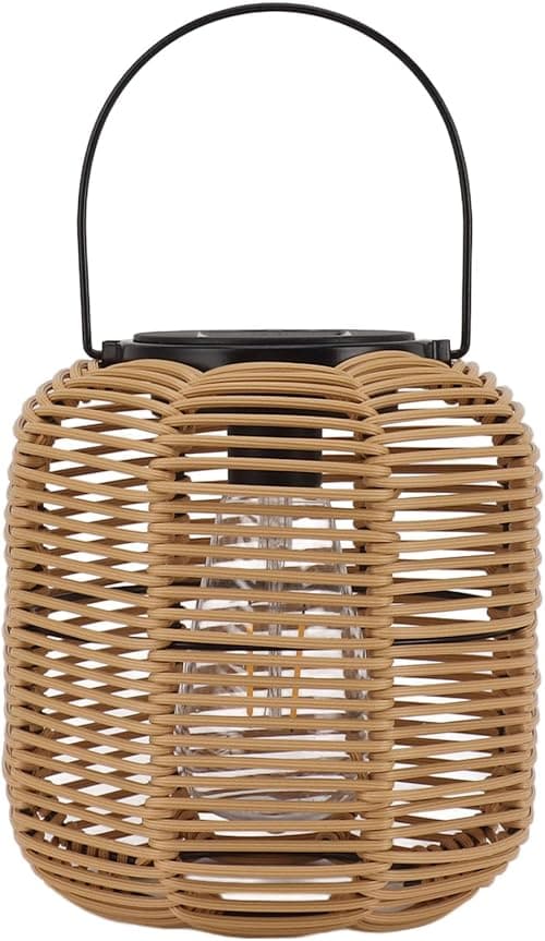 Hanging Solar Lantern Outdoor Waterproof, Large Rattan With Handle, Bright Lights Warm Light For Garden Patio Yard Decoration Tungsten on Amazon.ae - Price Tracker