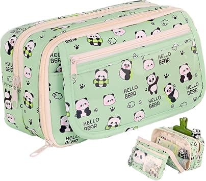 Personalised Pencil case for Girls and Boys - Cute Pink Pencil case with compartments, Perfect for Kids, Aesthetic Designs, Large & Small Sizes Available,Boys Pencil case, Green, cute on Amazon.ae - Price Tracker