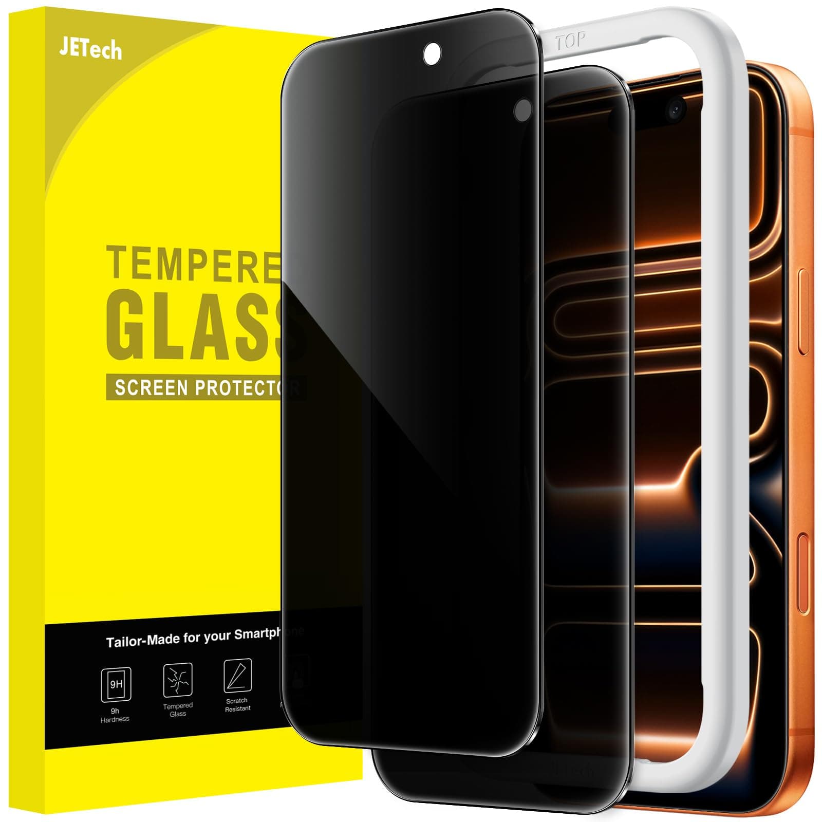 JETech Privacy Screen Protector for iPhone 17 Pro Max 6.9-Inch, Anti-Spy Tempered Glass Film with Easy Installation Tool, 2-Pack on Amazon.ae - Price Tracker