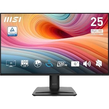 MSI PRO MP251 E2 24.5-inch IPS 1920 x 1080 (FHD) Gaming Office Monitor, 120Hz, Adaptive-Synch, HDR Ready, HDMI, VGA Port, Display Port,VESA Mountable, Tilt, Speaker, 1ms, Black on Amazon.ae - Price Tracker