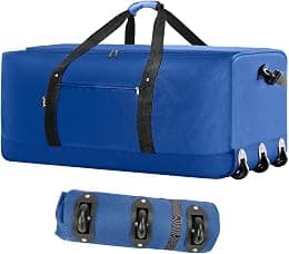 Finnhomy 120L Foldable Rolling Duffel Bag with 3 Wheels, Light Weight Travel Duffel bag with Large Loading Capacity, 32 inch Rolling Duffel bag with Shoulder Strap for Travel Camping Sports - Best Deal Finder