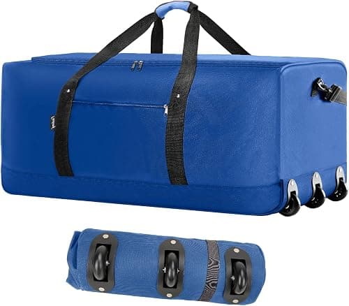Finnhomy 120L Foldable Rolling Duffel Bag with 3 Wheels, Light Weight Travel Duffel bag with Large Loading Capacity, 32 inch Rolling Duffel bag with Shoulder Strap for Travel Camping Sports على Amazon.ae - متتبع الأسعار