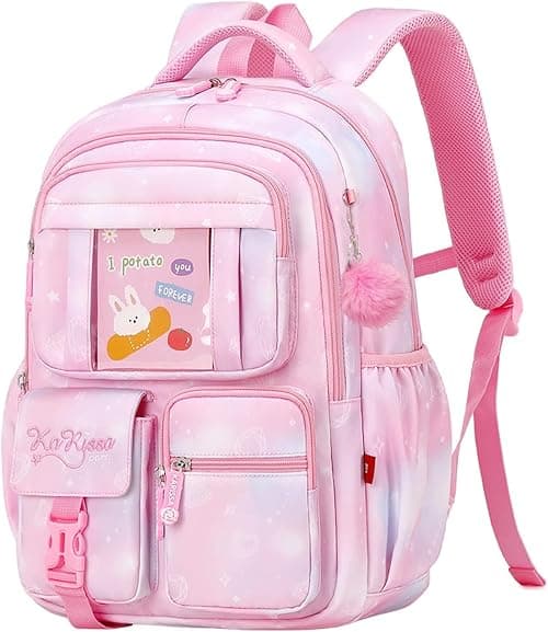 Backpack for Kids, School Bag for Girls Lightweight & Multi Compartment School Bag for Teenagers Water Resistant & Large Capacity School Bag (Pink) on Amazon.ae - Price Tracker