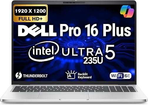 Dell Pro 16 Plus PB16250 Business Laptop 16" FHD+ Intel Ultra 5 235U, Oemgenuine Customized Laptop, 16GB / 32GB / 64GB RAM, 512GB / 1TB / 2TB SSD, Wi-Fi 6E, Backlit Keyboard, Webcam, RJ-45, Win 11 Pro on Amazon.ae - Price Tracker