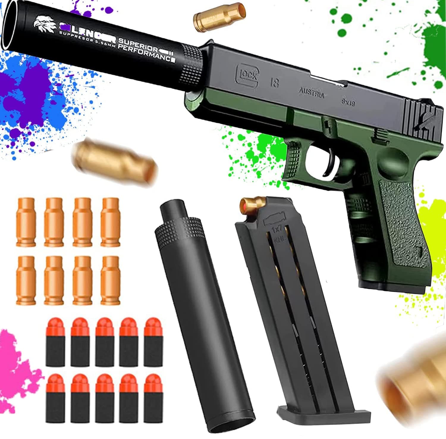 Xizheng Glock Guns Cool Toys Fake Gun Toy Guns for Boys Toy Guns That Look Real Pistol Ejecting Magazine Toy Pistol Cap Training Play Unique Gift Intended for Fun Not Distance or Accuracy on Amazon.ae - Price Tracker