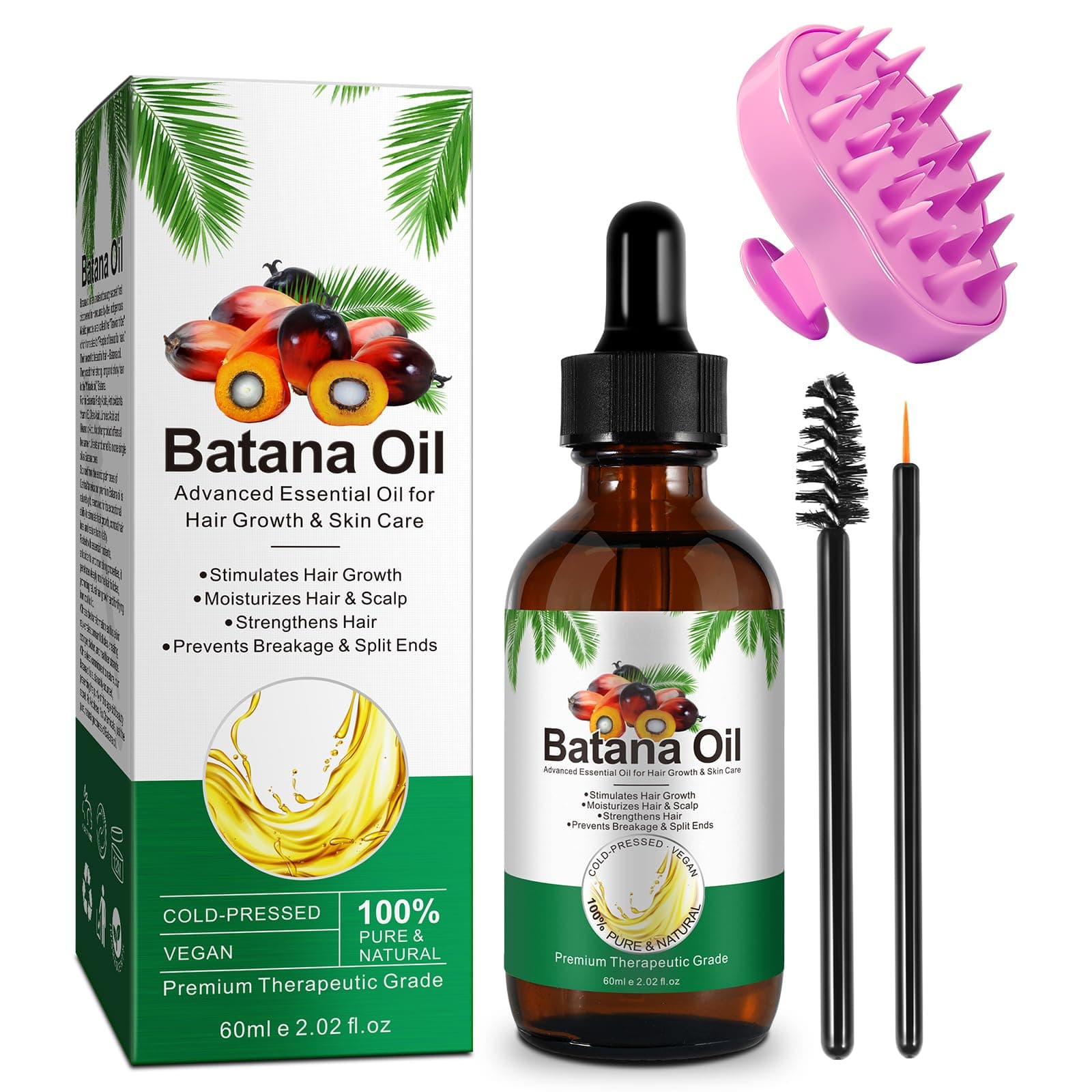 ALIVER Batana Oil 100% Pure Natural Hair Oil 60ml, Promotes Hair Growth and Nutrition, Prevents Hair Loss and Repairs Damaged Hair, Enhances Hair and Skin Gloss, Comes with Applicator and Massage Comb on Amazon.ae - Price Tracker