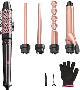 5 In 1 Ceramic Curling Iron Set, Heat Protective Glove & 2 Clips on Amazon.ae - Price Tracker