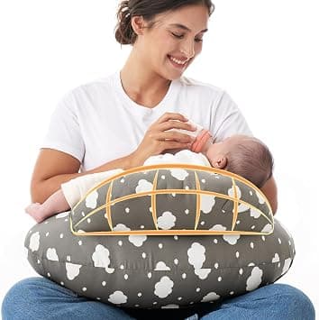 Momcozy Nursing Pillow for Breastfeeding, Original Plus Size Breastfeeding Pillows for More Support for Mom and Baby, with Adjustable Waist Strap and Removable Cotton Cover, Grey على Amazon.ae - متتبع الأسعار